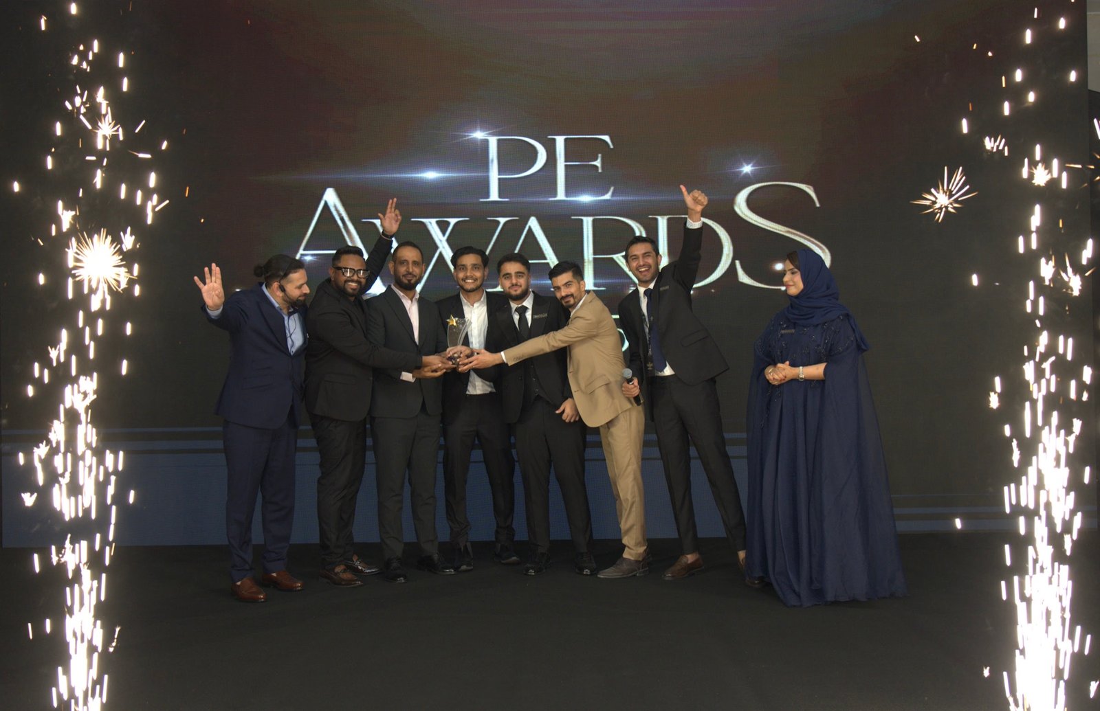 Muhammad Faizan with the Properties Exchange team at PE Awards 2025