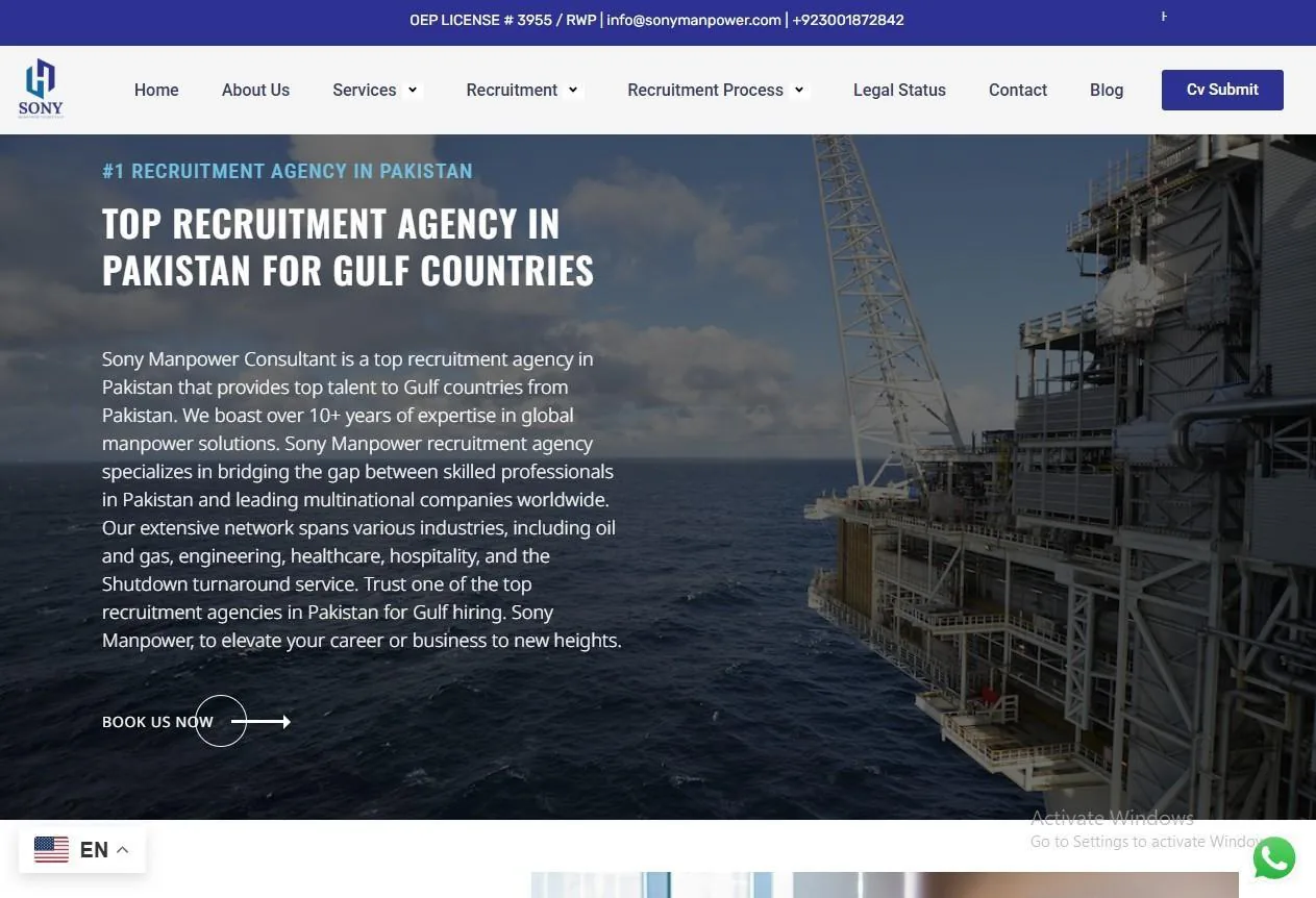 Sony Manpower website