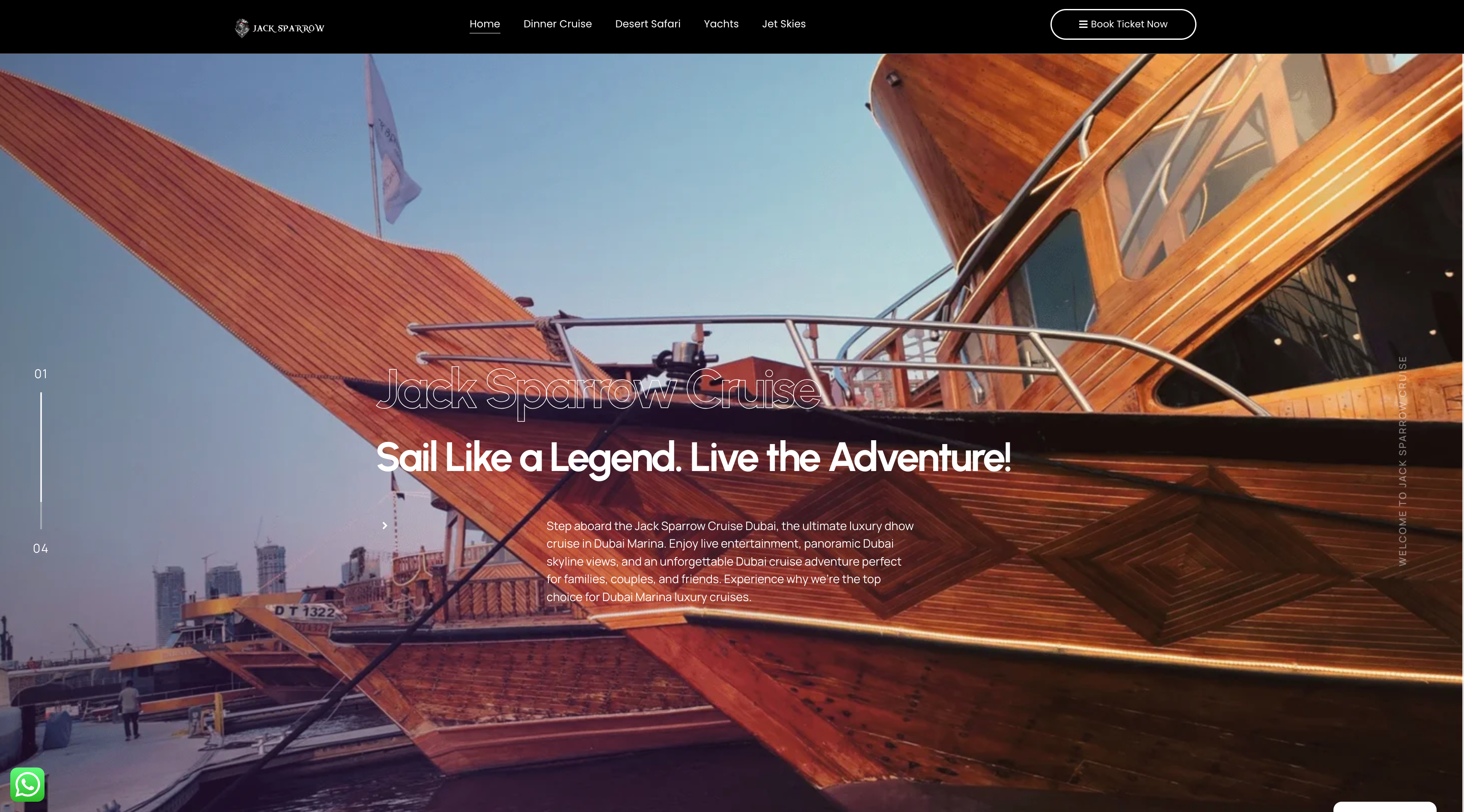 Jack Sparrow Cruise booking website