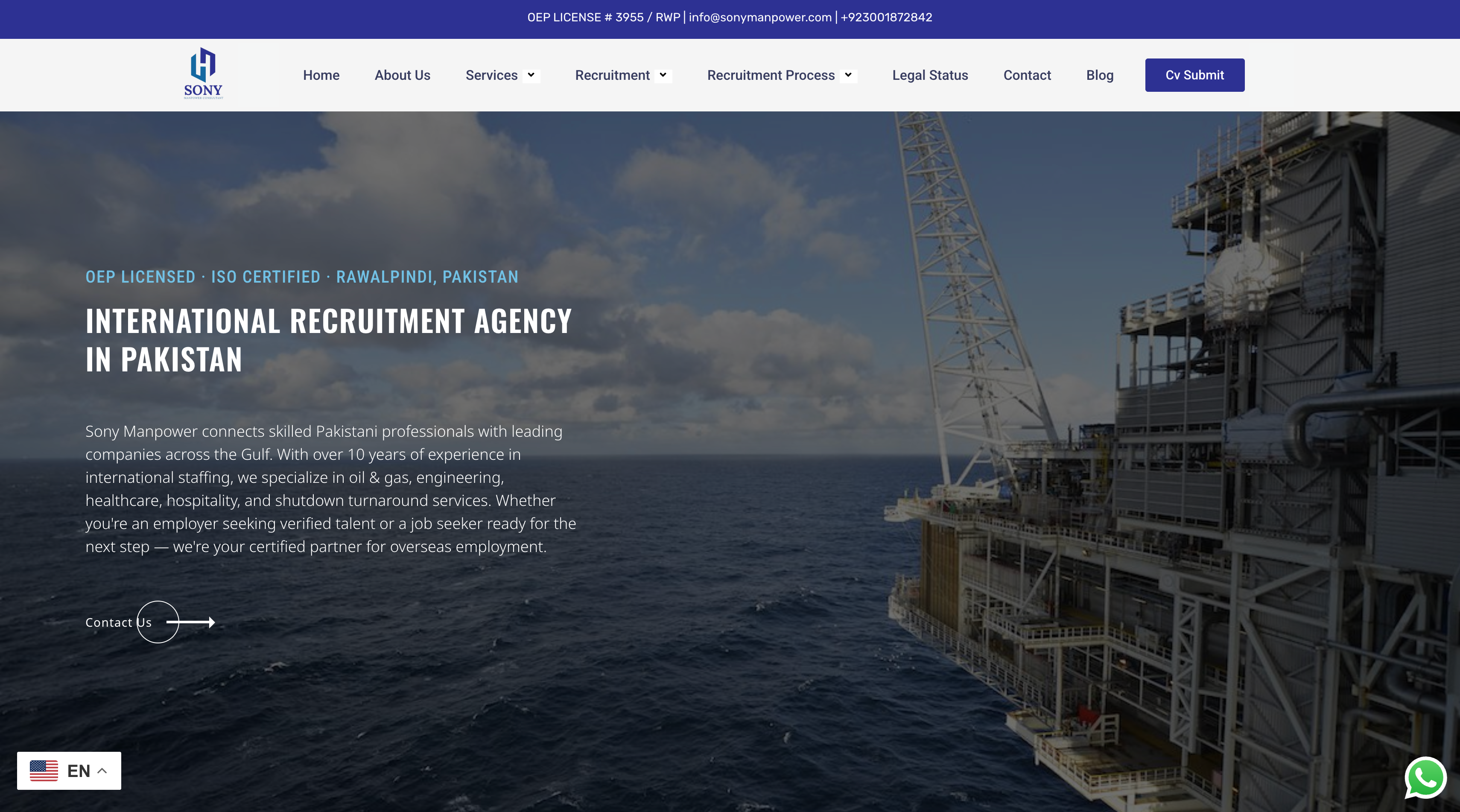 Sony Manpower recruitment website