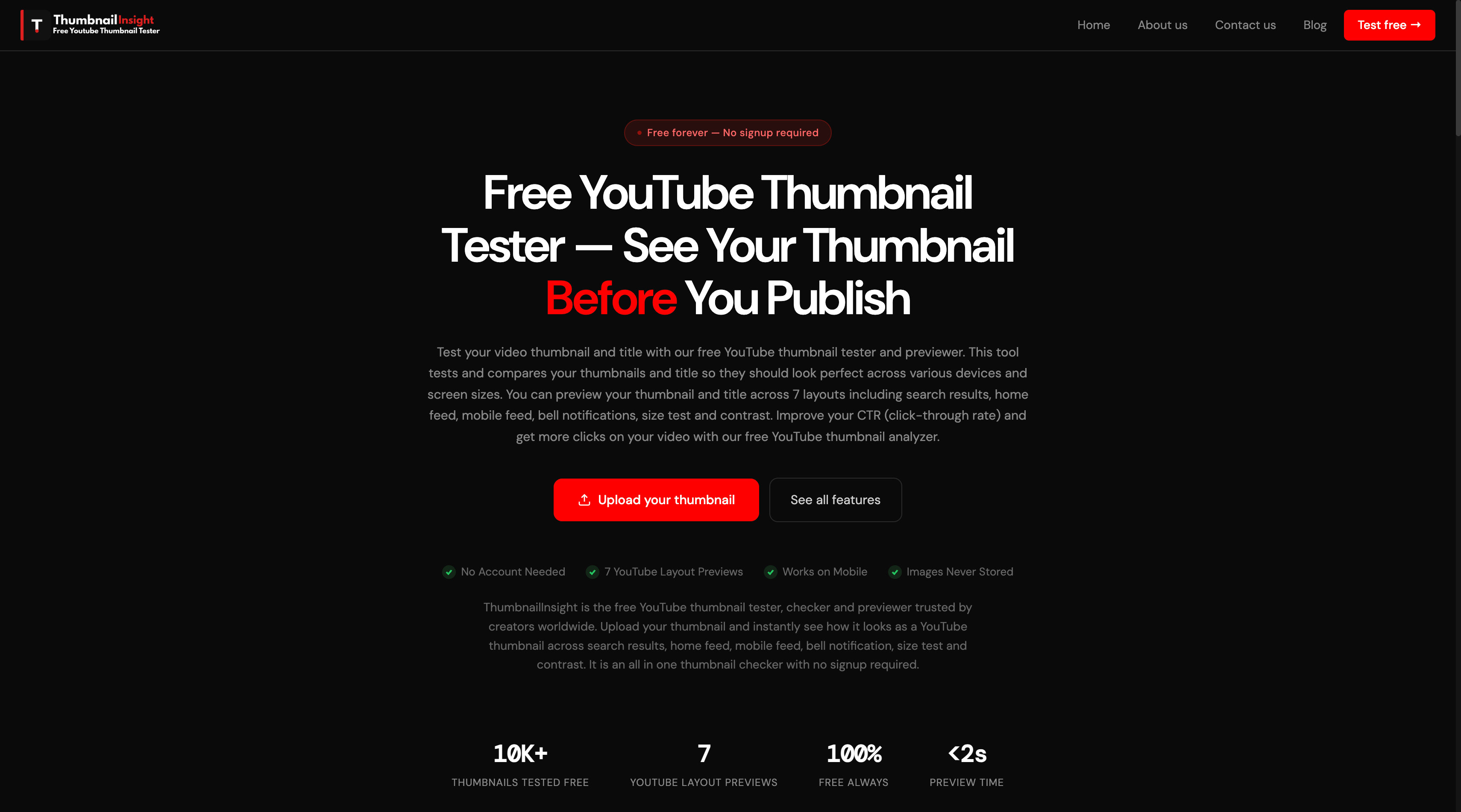 ThumbnailInsight web product